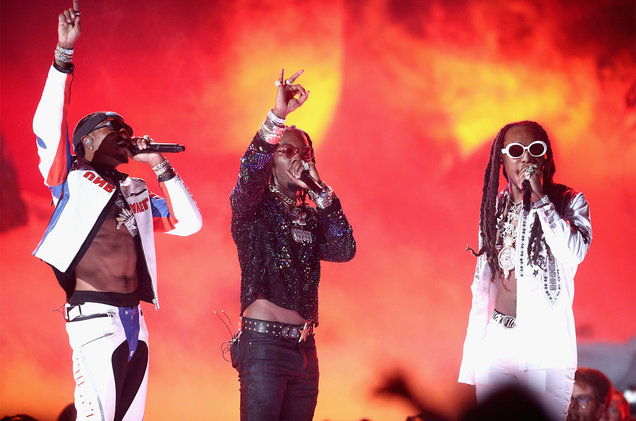 migos 2017 BET awards on stage billboard 1548