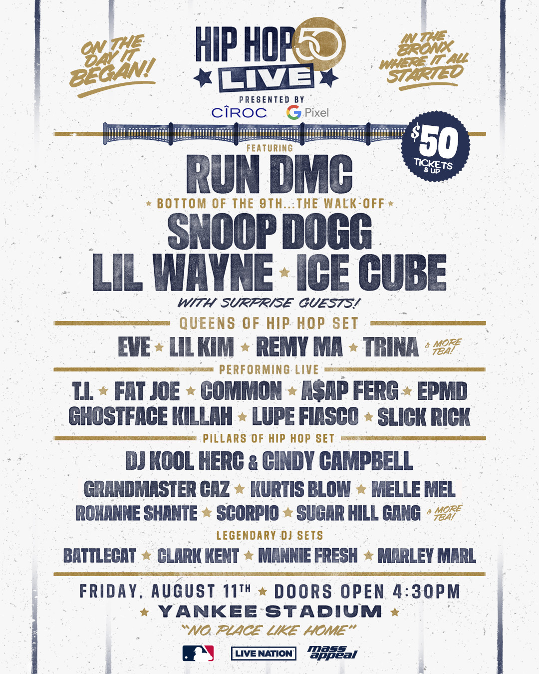 Get Ready for Hip Hop 50: Run DMC, Lil Wayne, Snoop Dogg, and More to Headline Yankee Stadium Event