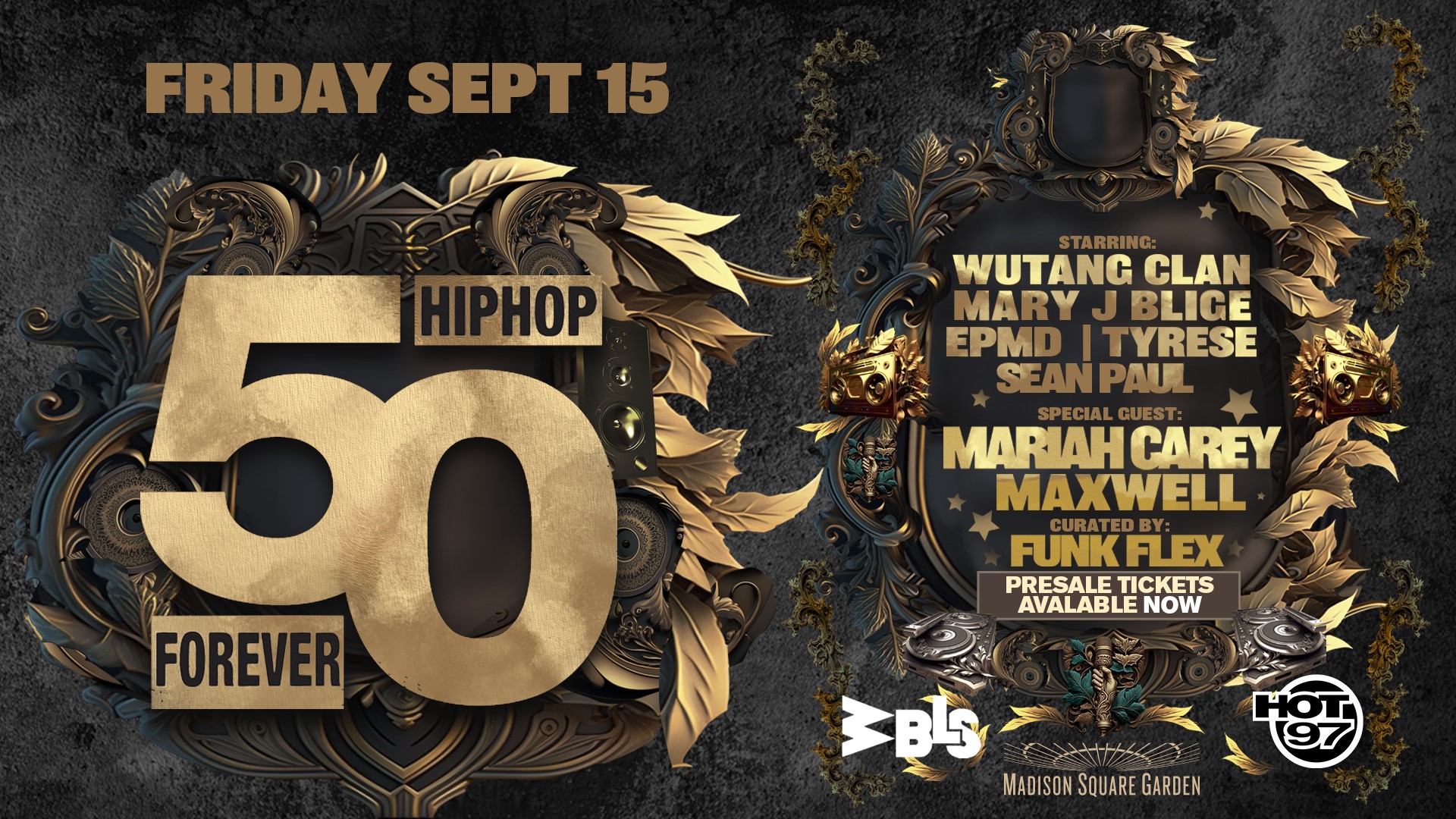 Hot 97 Announces ‘Hip Hop 50’ Concert with Wu-Tang Clan, Mary J. Blige, EPMD, Mariah Carey, More