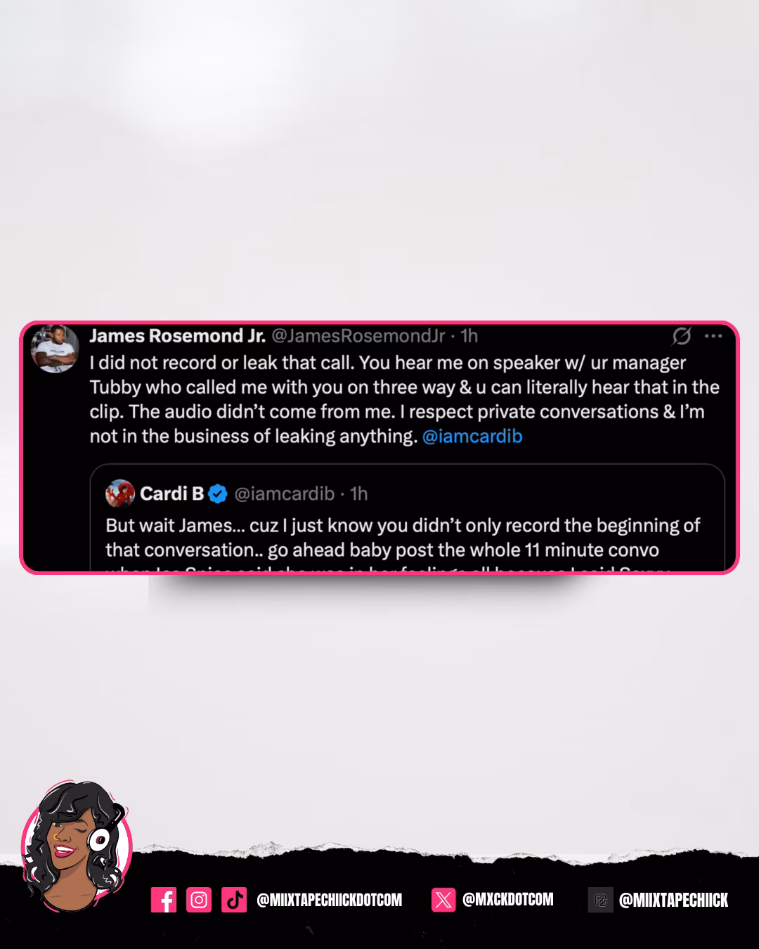 Cardi B Confirms Heated Audio With Ice Spice’s Manager Was Real, Demands Full 11-Minute Call Be Released miixtapechiick